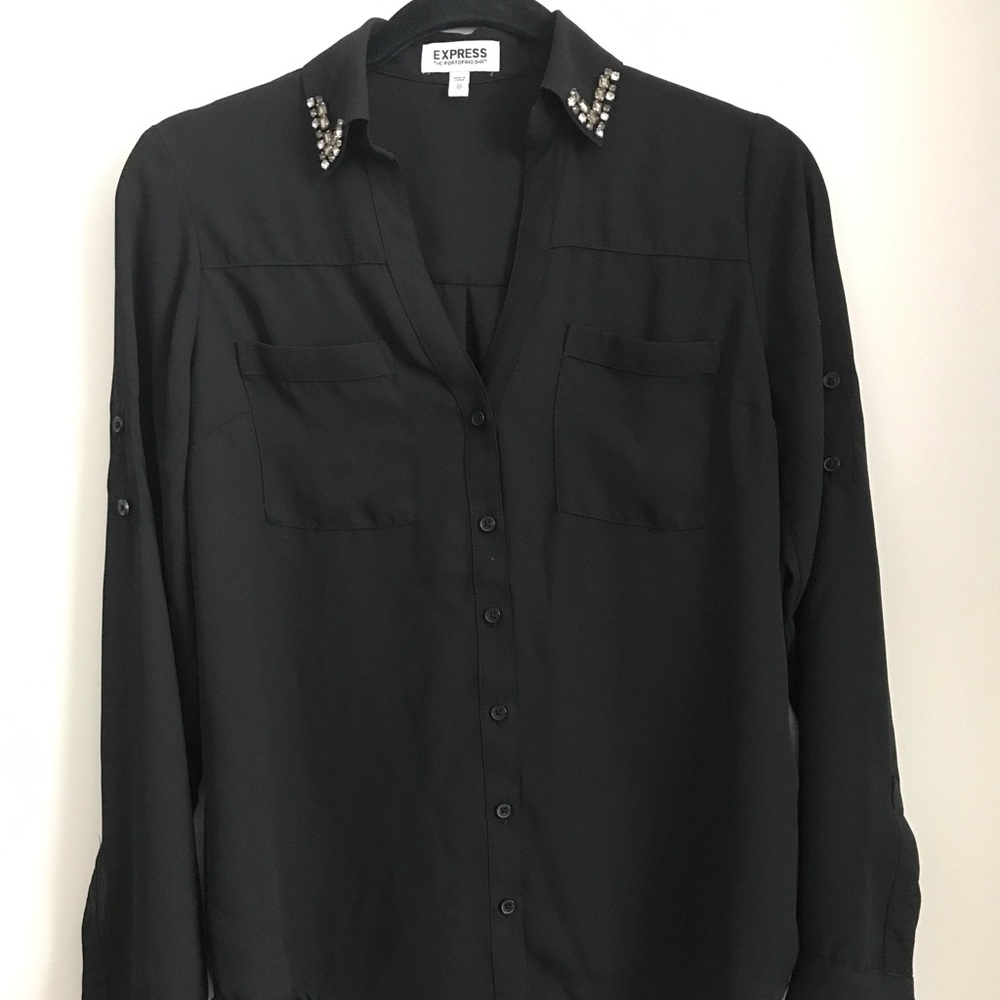 Express Black Portofino Shirt